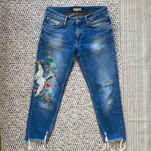 Denim with embroidery